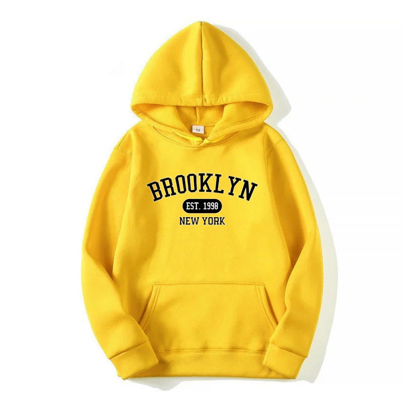 Brooklyn Est.1998 New York Letter Print Hoodies Man Women Casual Fall and winter hoodies Breathable Fashion Tops sell like hot