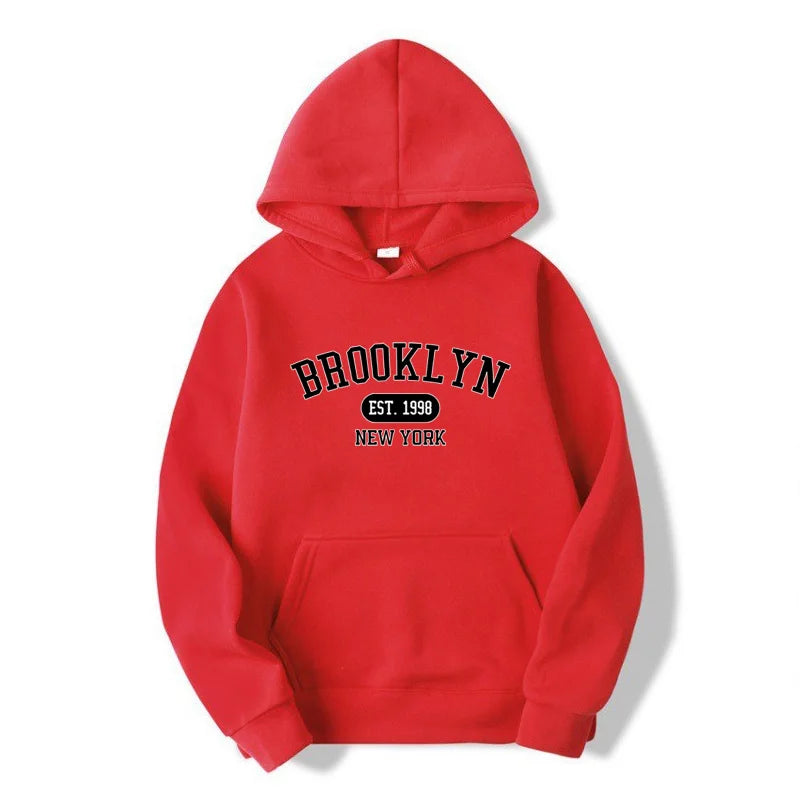 Brooklyn Est.1998 New York Letter Print Hoodies Man Women Casual Fall and winter hoodies Breathable Fashion Tops sell like hot