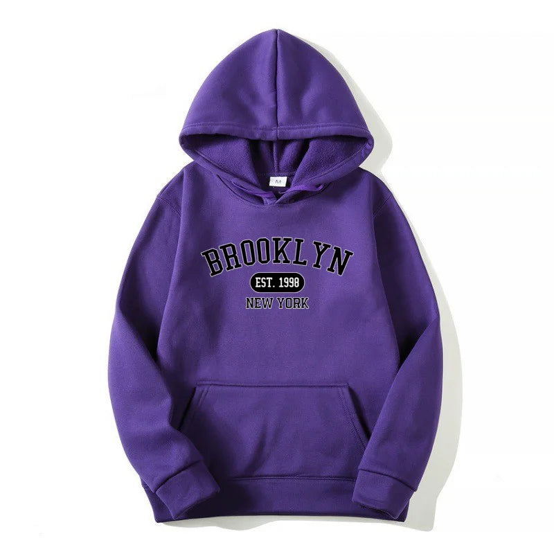 Brooklyn Est.1998 New York Letter Print Hoodies Man Women Casual Fall and winter hoodies Breathable Fashion Tops sell like hot