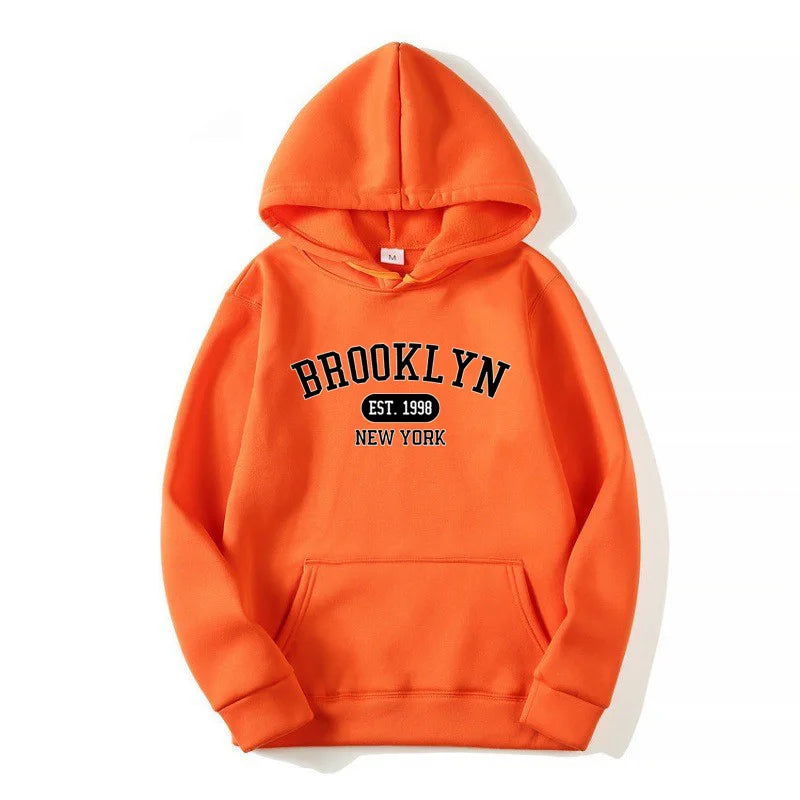 Brooklyn Est.1998 New York Letter Print Hoodies Man Women Casual Fall and winter hoodies Breathable Fashion Tops sell like hot