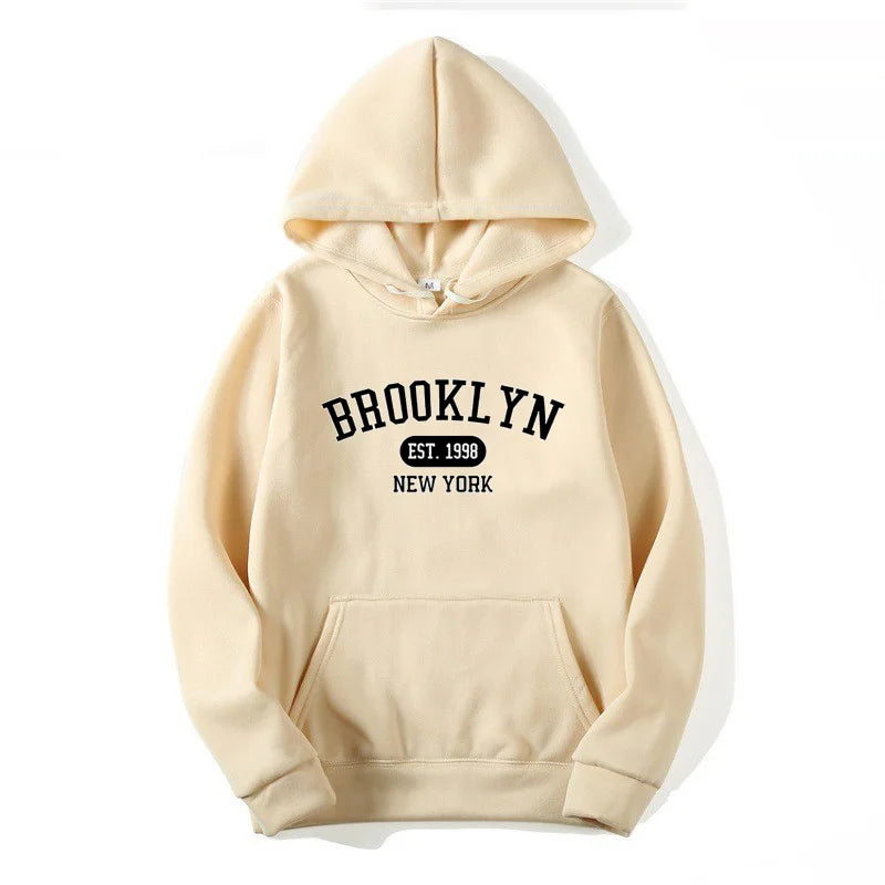 Brooklyn Est.1998 New York Letter Print Hoodies Man Women Casual Fall and winter hoodies Breathable Fashion Tops sell like hot